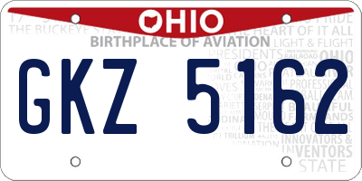OH license plate GKZ5162