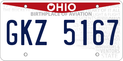 OH license plate GKZ5167
