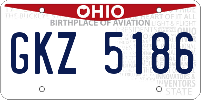 OH license plate GKZ5186