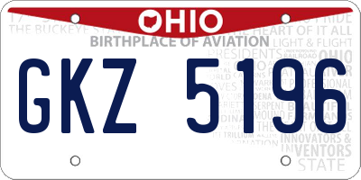 OH license plate GKZ5196