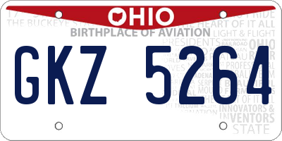 OH license plate GKZ5264
