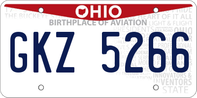 OH license plate GKZ5266