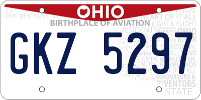 OH license plate GKZ5297