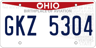 OH license plate GKZ5304