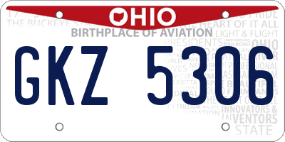 OH license plate GKZ5306