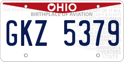 OH license plate GKZ5379