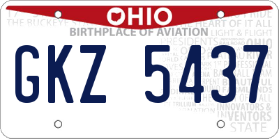 OH license plate GKZ5437
