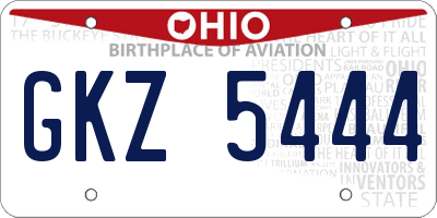 OH license plate GKZ5444