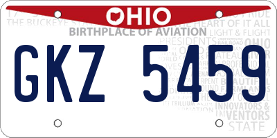OH license plate GKZ5459