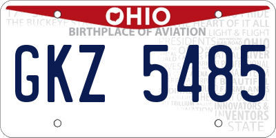 OH license plate GKZ5485