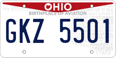 OH license plate GKZ5501