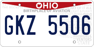 OH license plate GKZ5506