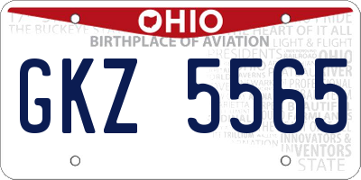 OH license plate GKZ5565