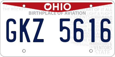 OH license plate GKZ5616