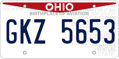 OH license plate GKZ5653