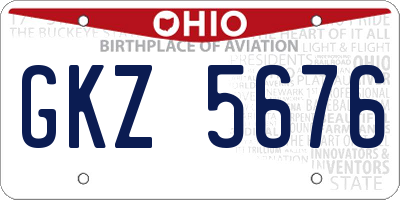 OH license plate GKZ5676