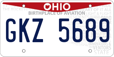OH license plate GKZ5689