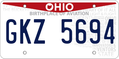 OH license plate GKZ5694