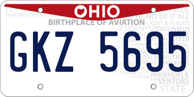 OH license plate GKZ5695