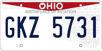 OH license plate GKZ5731