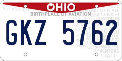 OH license plate GKZ5762