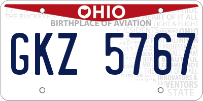 OH license plate GKZ5767