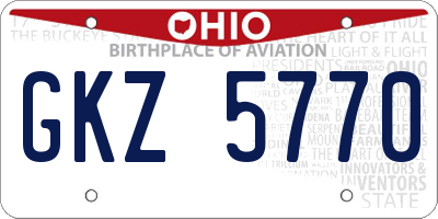OH license plate GKZ5770