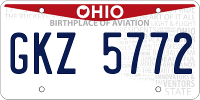 OH license plate GKZ5772