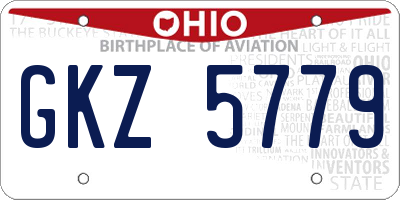 OH license plate GKZ5779