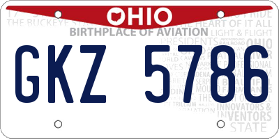 OH license plate GKZ5786
