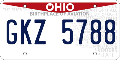 OH license plate GKZ5788