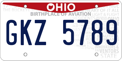 OH license plate GKZ5789
