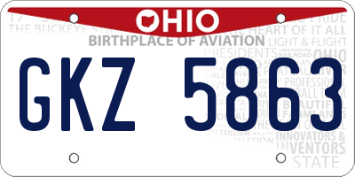 OH license plate GKZ5863