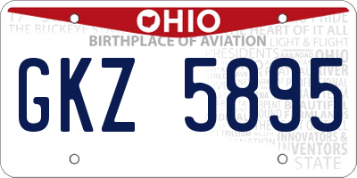 OH license plate GKZ5895