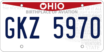 OH license plate GKZ5970