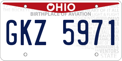 OH license plate GKZ5971