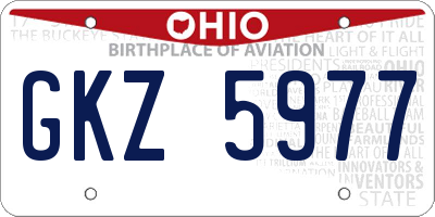 OH license plate GKZ5977
