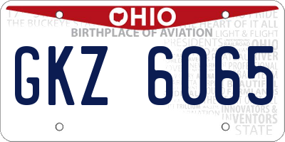 OH license plate GKZ6065