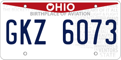 OH license plate GKZ6073