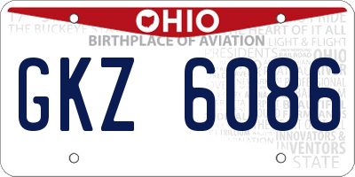OH license plate GKZ6086