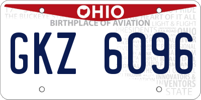 OH license plate GKZ6096