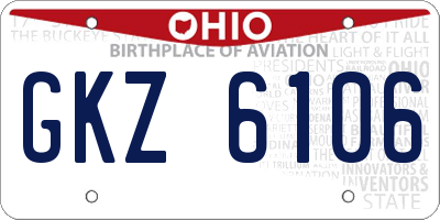 OH license plate GKZ6106