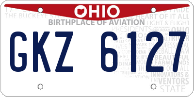 OH license plate GKZ6127