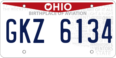 OH license plate GKZ6134