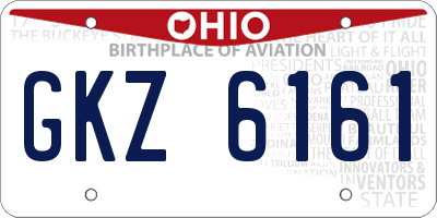 OH license plate GKZ6161