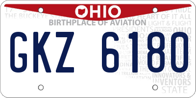 OH license plate GKZ6180