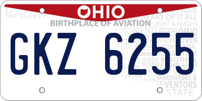 OH license plate GKZ6255