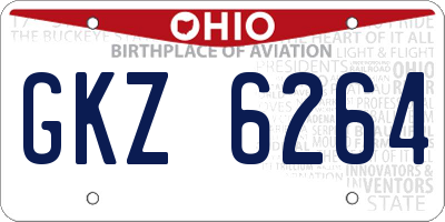 OH license plate GKZ6264