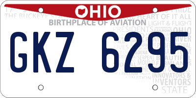 OH license plate GKZ6295