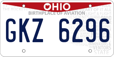 OH license plate GKZ6296